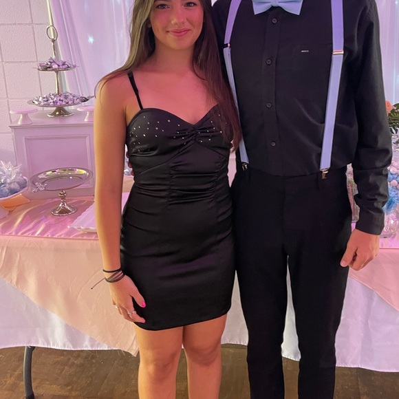 Guess satin black mini dress size 1 - Picture 1 of 7